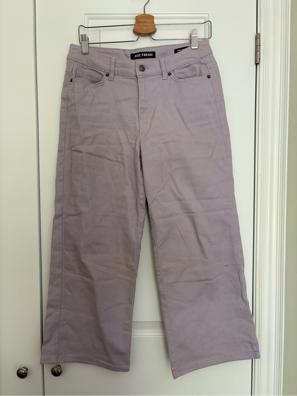 Joe Fresh Pale Lavender Wide-Leg Cropped Pants
